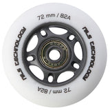 ZESTAW PU 72x24 82A BIAŁE MATOWE (4 szt.) + ABEC-9 (8 szt.) NILS EXTREME