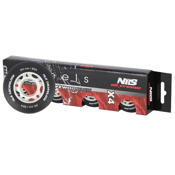 KÓŁKA PU 64x24 82A CZARNE MATOWE  (4 szt.) NILS EXTREME
