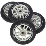 ZESTAW KÓŁEK PU 90x24 82A CZARNE MATOWE (4 szt.) + ABEC-9 CHROME (8 szt.) NILS EXTREME