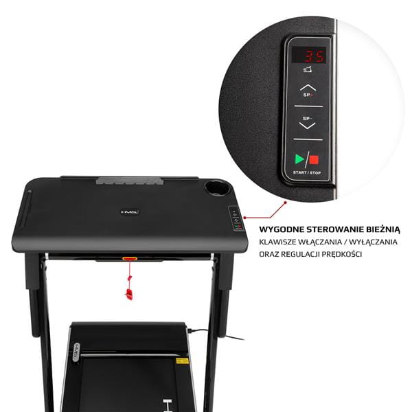 BIEŻNIA ELEKTRYCZNA Z BIURKIEM HMS LOOP12 MULTI BLACK