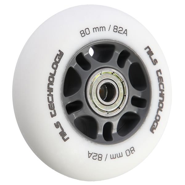 ZESTAW PU 80x24 82A BIAŁE MATOWE (4 szt.) + ABEC-9  (8 szt.) NILS EXTREME