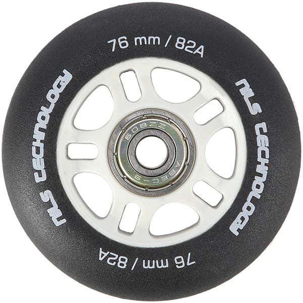 ZESTAW PU 76x24 82A CZARNE MATOWE (4 szt.) + ABEC-9 (8 szt.) NILS EXTREME