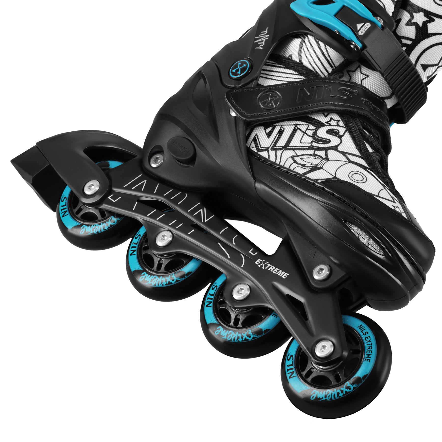ŁYŻWOROLKI DZIECIĘCE 4w1 REGULOWANE M 35-38 ZIELONE NILS EXTREME NH10907 TINTY