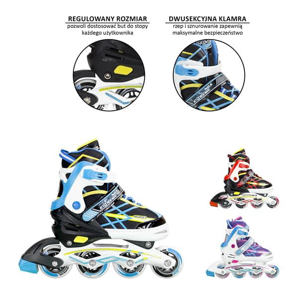 NA1160 A PURPUROWO-NIEBIESKI ROZM. L (39-42)  ŁYŻWOROLKI NILS EXTREME