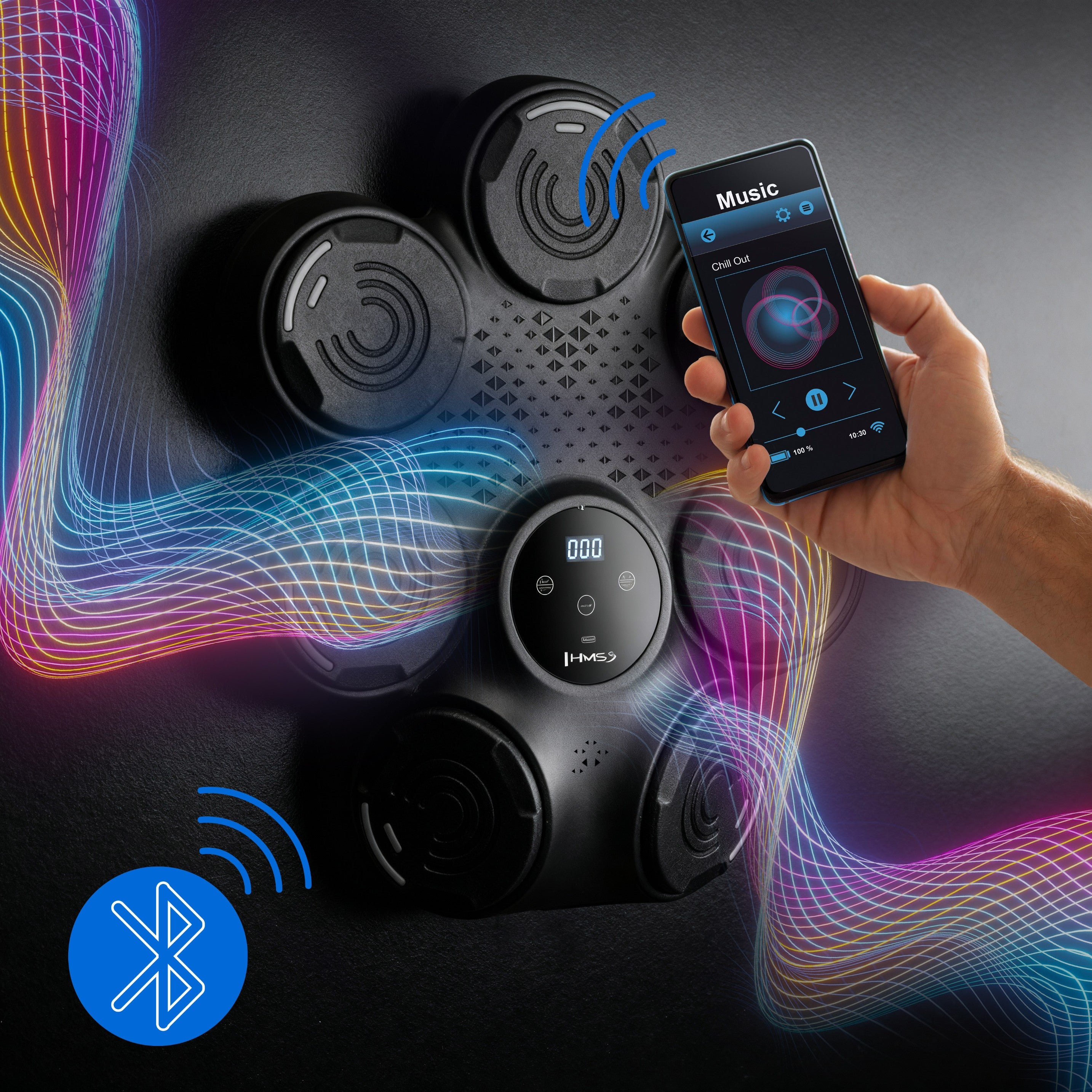TARCZA BOKSERSKA LED BLUETOOTH Z MUZYKĄ HMS TB30 + RĘKAWICE