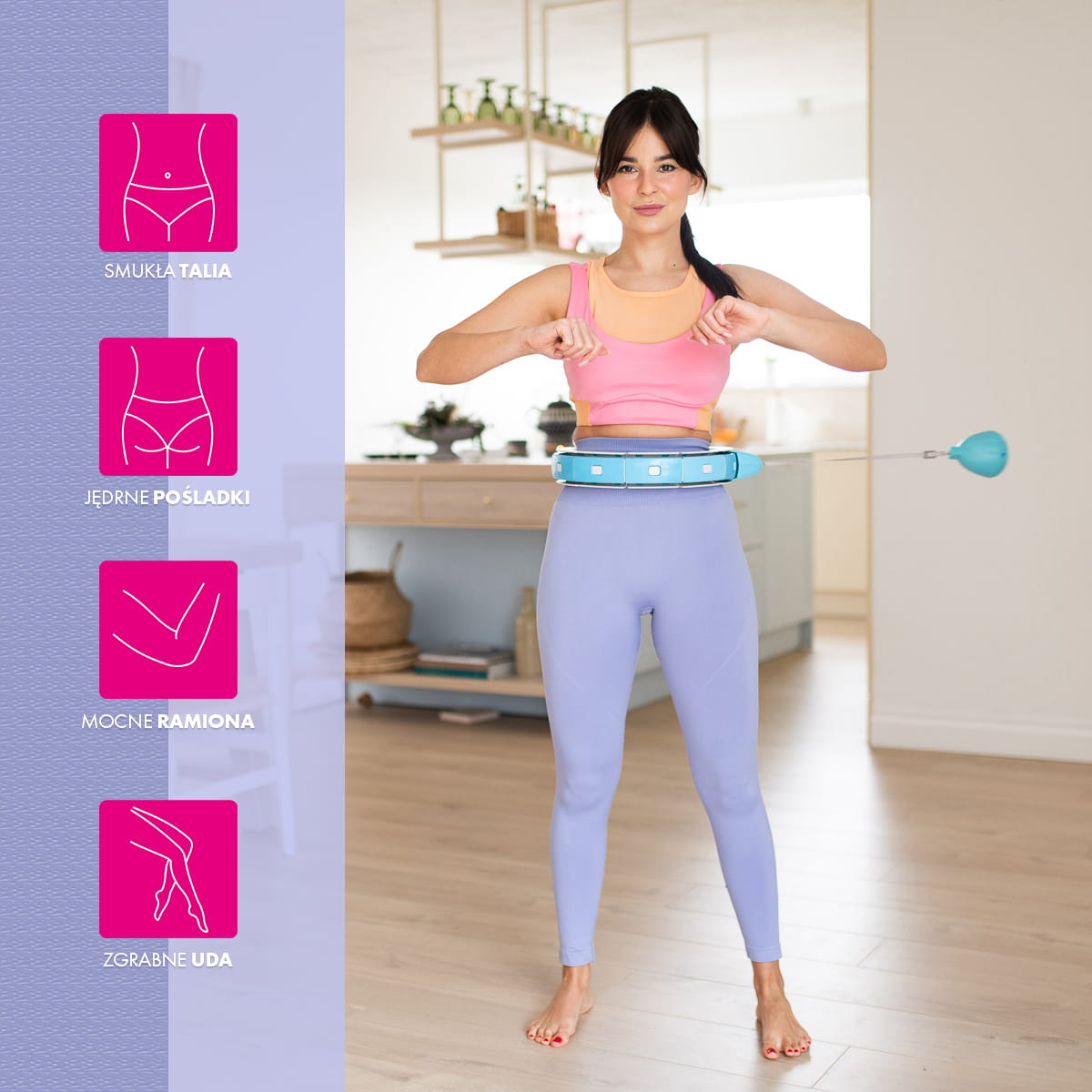 HULA HOP Z OBCIĄŻNIKIEM I LICZNIKIEM FH06 BLUE