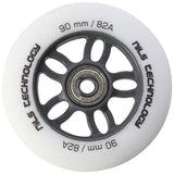 ZESTAW PU 90x24 82A BIAŁE MATOWE (4 szt.) + ABEC-9 CHROME (8 szt.) NILS EXTREME
