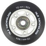 ZESTAW PU 70x24 82A CZARNE MATOWE (4 szt.) + ABEC-9 (8 szt.) NILS EXTREME