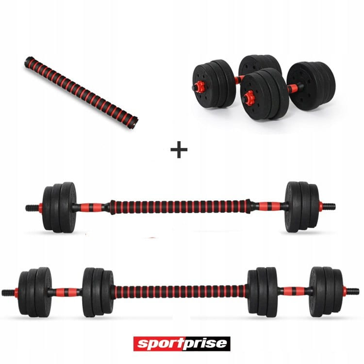 AD SET20 - ZESTAW REGULOWANYCH HANTLI + SZTANGA = 20KG