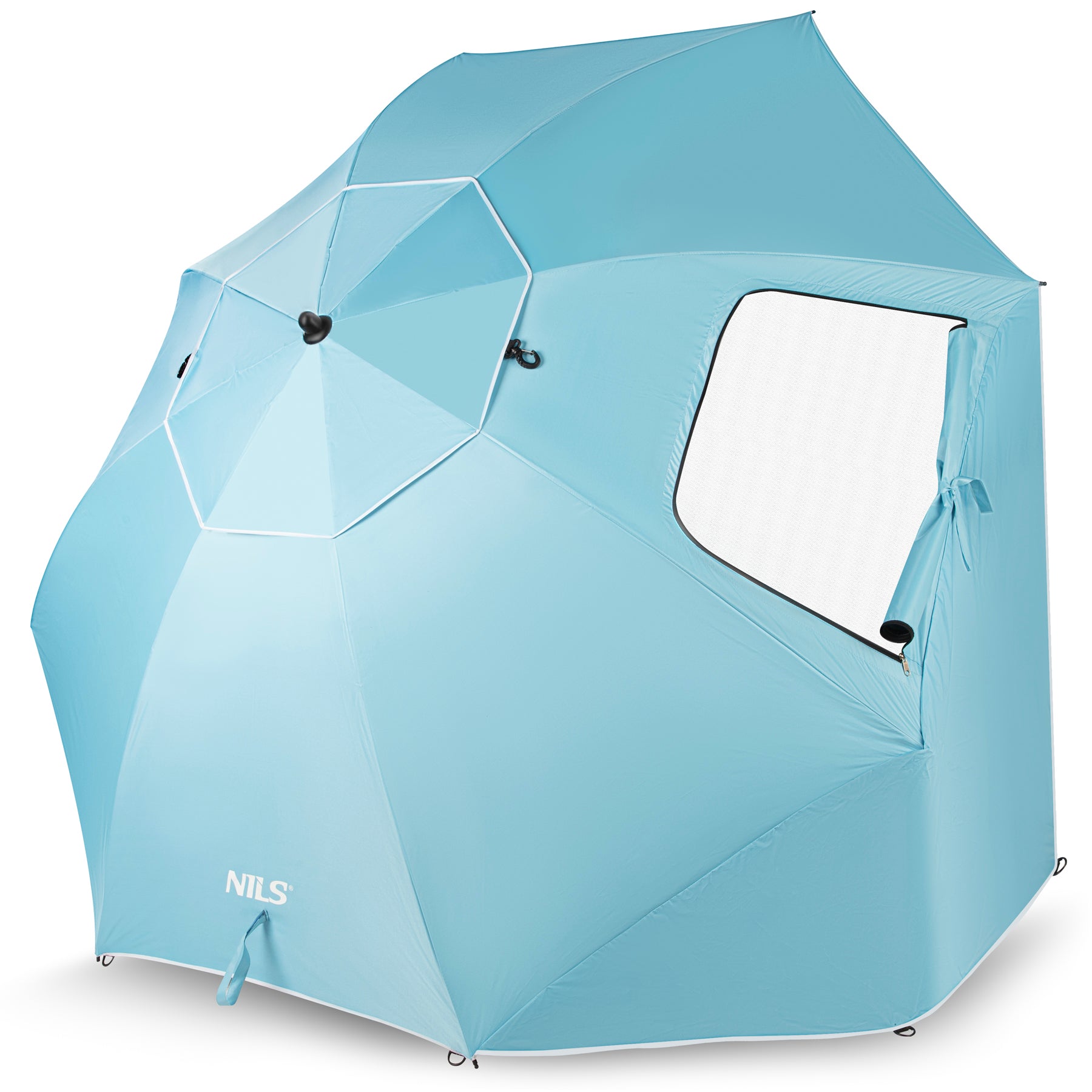 PARASOL/PARAWAN PLAŻOWY 2W1 XXL 240 CM NIEBIESKI NILS NC17114