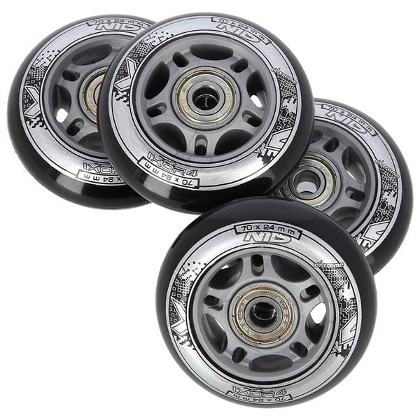 ZESTAW PU 70x24 82A CZARNE N (4 szt.) + ABEC-9 (8 szt.) NILS EXTREME