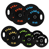 TOG ZESTAW TALERZY OLIMPIJSKICH OGUMOWANYCH 2 x 5 - 25 KG (150 KG) HMS