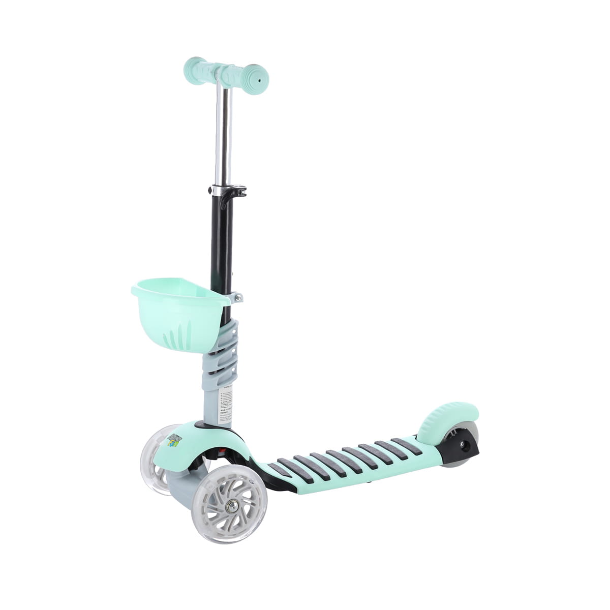 HULAJNOGA DZIECIĘCA HLB07 4w1 GRAY-MINT KÓŁKA LED  NILS FUN