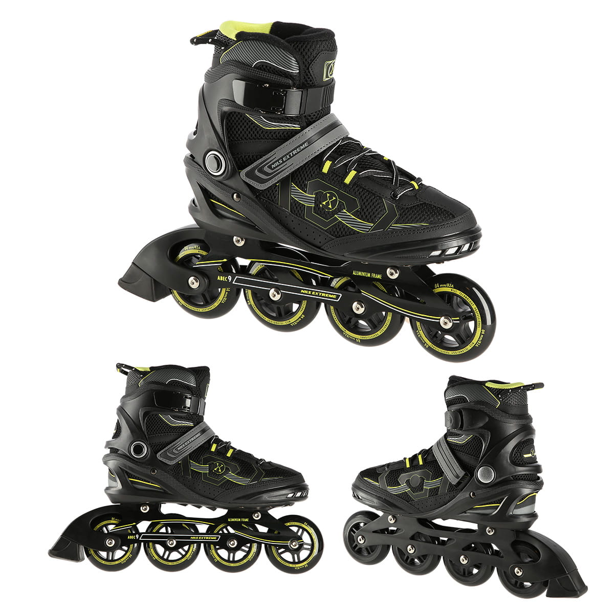ŁYŻWOROLKI NILS EXTREME NA9157 CZARNO-ŻÓŁTE