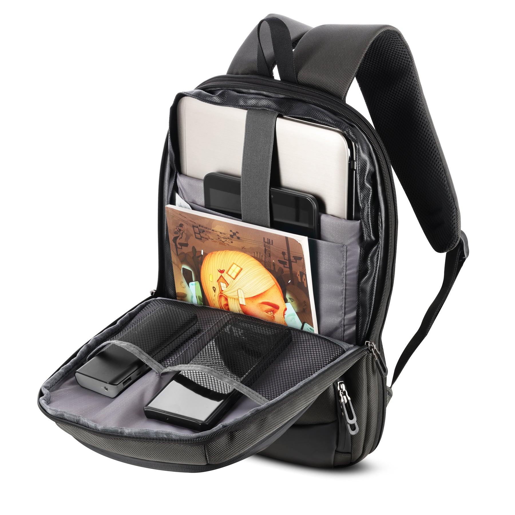 PLECAK DO SAMOLOTU NA LAPTOPA BIZNESOWY SZARY Z POSZERZENIEM 19L NILS NC4504