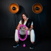 ZESTAW HULA HOP PLUS SIZE HHW12 VIOLET Z WYPUSTKAMI I OBCIĄŻNIKIEM HMS + PAS BR163 BLACK