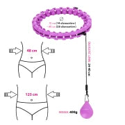 ZESTAW HULA HOP PLUS SIZE HHW12 VIOLET Z WYPUSTKAMI I OBCIĄŻNIKIEM HMS + PAS BR163 BLACK