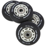 ZESTAW PU 64x24 82A CZARNE MATOWE (4 szt.) + ABEC-9 (8 szt.) NILS EXTREME