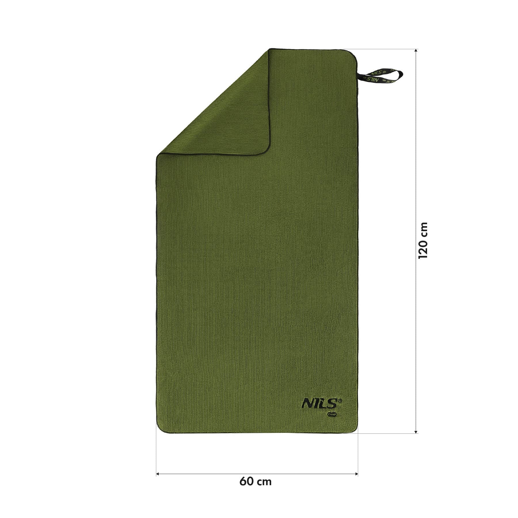 RĘCZNIK Z MIKROFIBRY WOJSKOWY KHAKI 120x60 cm NILS CAMP NCR15