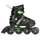NH11812 A 2w1 BLACK/GREEN  ŁYŻWOROLKI Z WYM. PŁ. HOKEJOWĄ NILS EXTREME