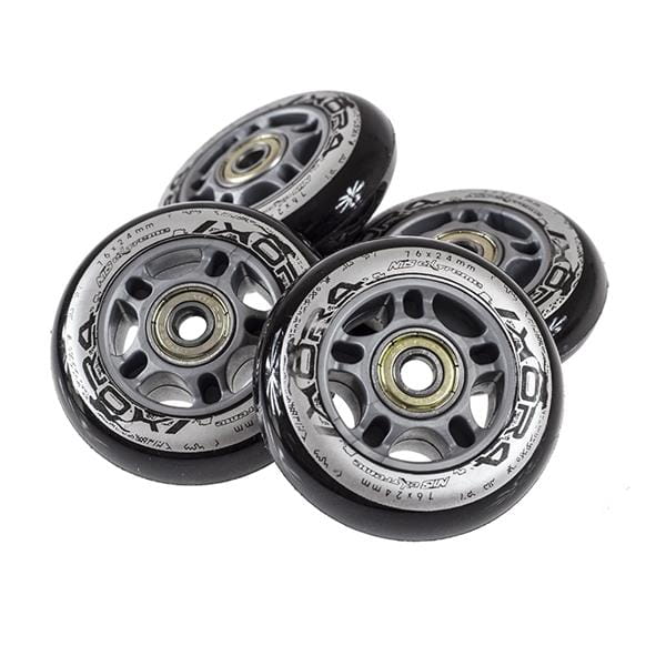 PU 80x24 82A CZARNE (4 szt.) + ABEC-9 (8 szt.) ZESTAW NILS EXTREME