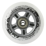 ZESTAW KÓŁEK PU 84x24 82A BIAŁE (4 szt.) + ABEC-7 CHROME (8 szt.) NILS EXTREME