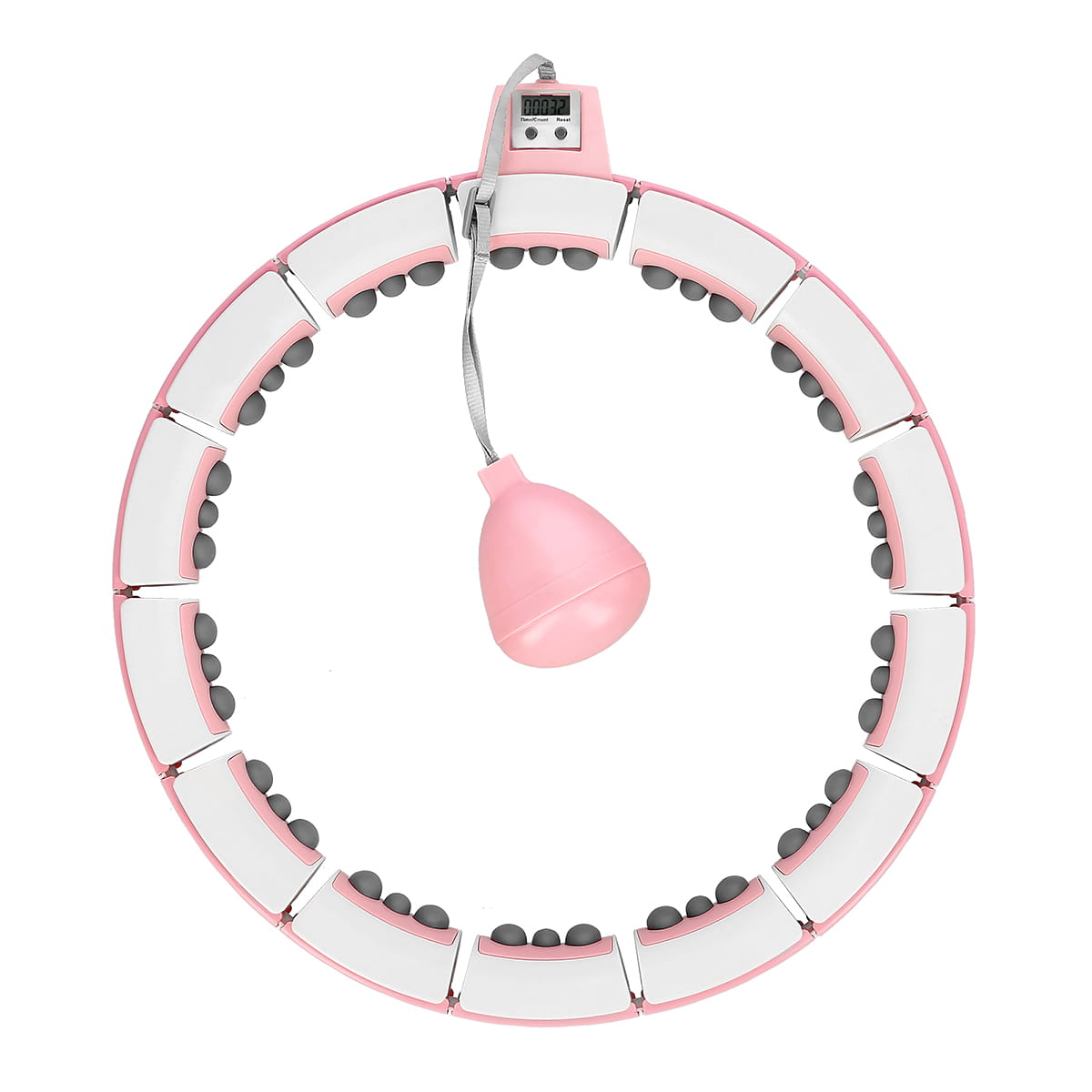 ZESTAW REGULOWANY HULA HOP FH06 PINK Z OBCIĄŻNIKEIM I LICZNIKIEM + PAS BR160