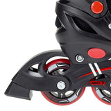 NH7103 A 2w1 BLACK/RED ROZM. M ŁYŻWOROLKI Z WYM. PŁ. HOKEJOWĄ NILS EXTREME