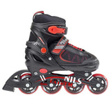 NH7103 A 2w1 BLACK/RED ROZM. M ŁYŻWOROLKI Z WYM. PŁ. HOKEJOWĄ NILS EXTREME