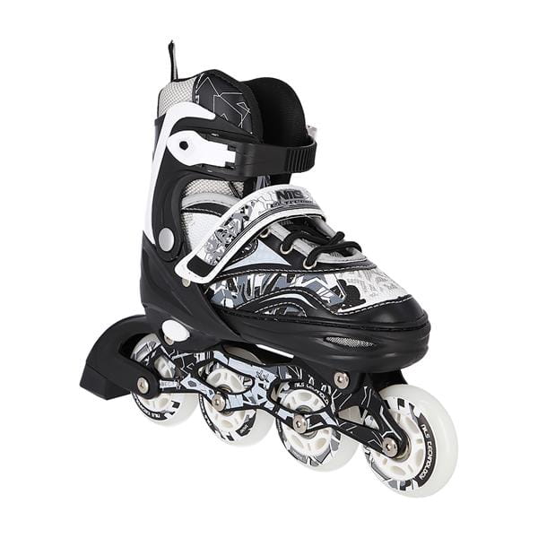 NH10927 A 2w1 BLACK ŁYŻWOROLKI Z WYM. PŁ. HOKEJOWĄ NILS EXTREME