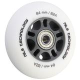 ZESTAW KÓŁEK PU 84x24 82A BIAŁE MATOWE (4 szt.) + ABEC-9 CHROME (8 szt.) NILS EXTREME