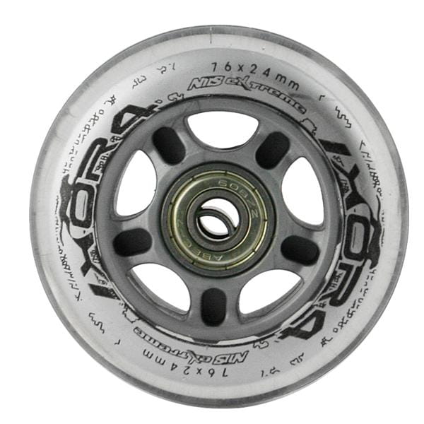 ZESTAW PU 76x24 82A PRZEZROCZYSTE (4 szt.) + ABEC-7 (8 szt.) NILS EXTREME
