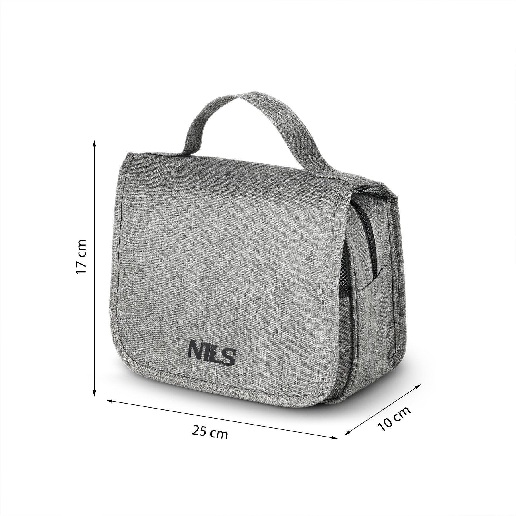 KOSMETYCZKA PODRÓŻNA Z HACZYKIEM ORGANIZER SZARY NILS NC4505