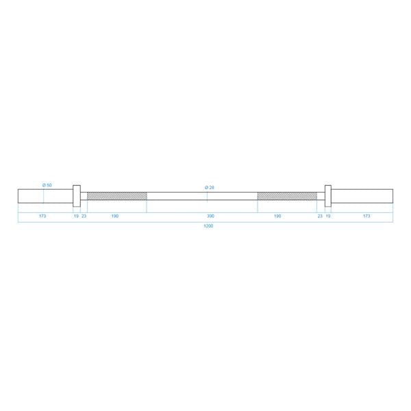 GRYF OLIMPIJSKI GO160 PROSTY 8.3KG 1200MM Z ZACISKAMI LOCK JAW HMS PREMIUM