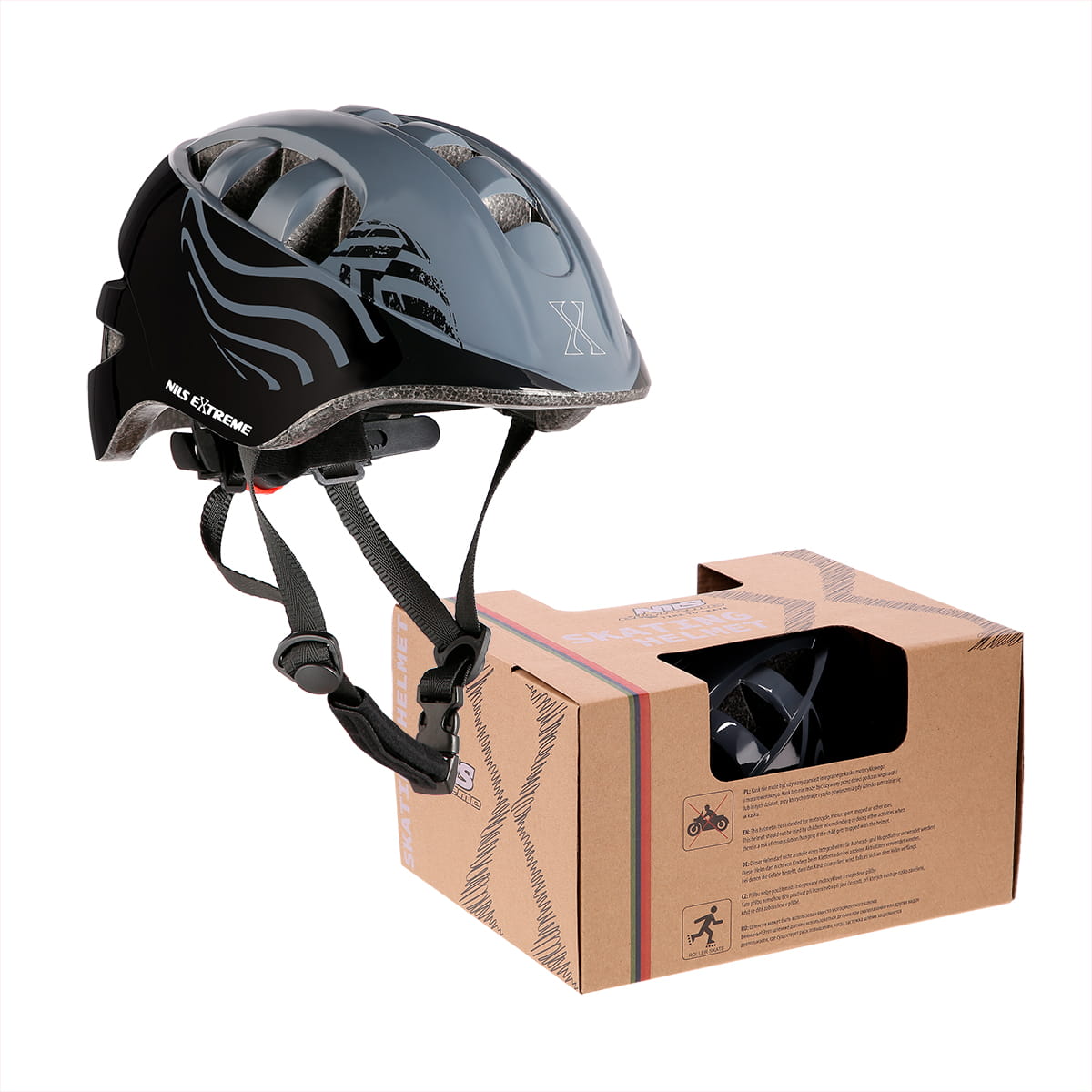 KASK DZIECIĘCY MTW08 CZARNY NILS EXTREME