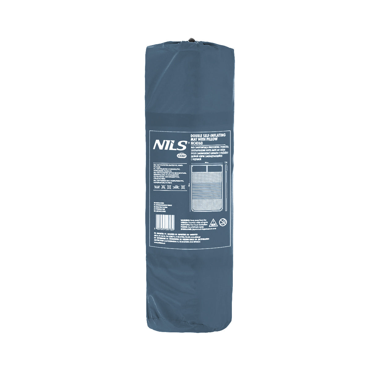 MATA SAMOPOMPUJĄCA DWUOSOBOWA Z PODUSZKĄ ANTRACYT 186x130cm NILS CAMP NC4060