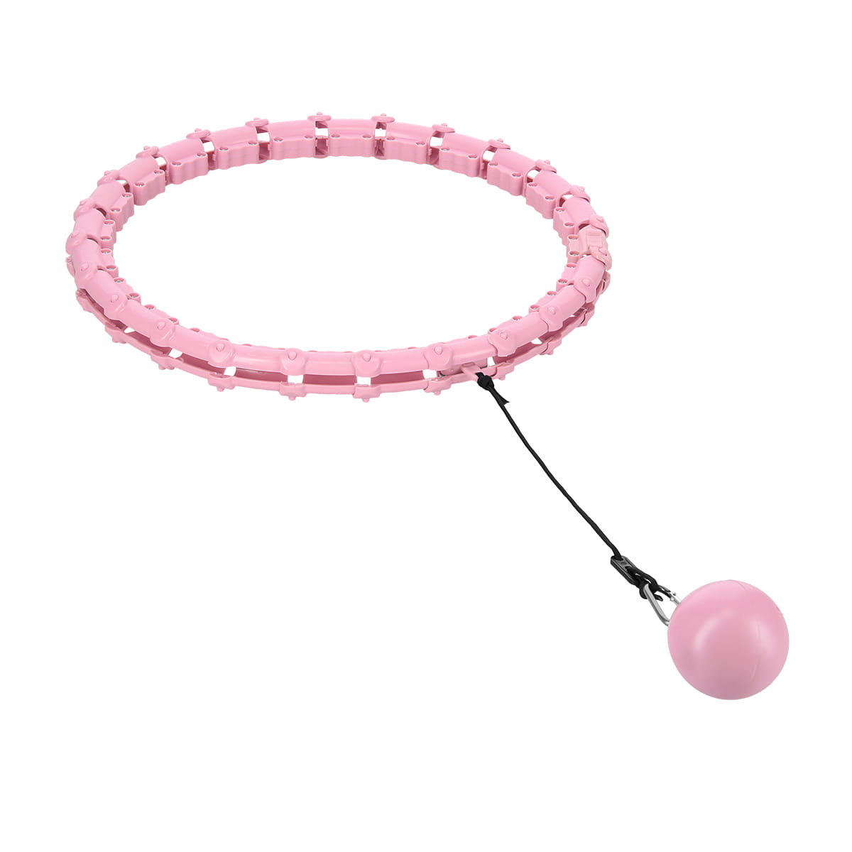 ZESTAW HULA HOP HHW02 LIGHT PINK Z WYPUSTKAMI I OBCIĄŻNIKIEM HMS + PAS BR163 BLACK