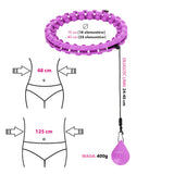 ZESTAW HULA HOP HHW12 VIOLET Z WYPUSTKAMI I OBCIĄŻNIKIEM HMS + PAS BR163 BLACK PLUS SIZE
