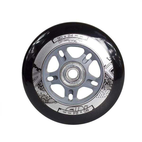 ZESTAW PU 90x24 82A CZARNE (4 szt.) + ABEC-9 CHROME (8 szt.)  NILS EXTREME