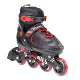 NH7103 A 2w1 BLACK/RED ROZM. M ŁYŻWOROLKI Z WYM. PŁ. HOKEJOWĄ NILS EXTREME