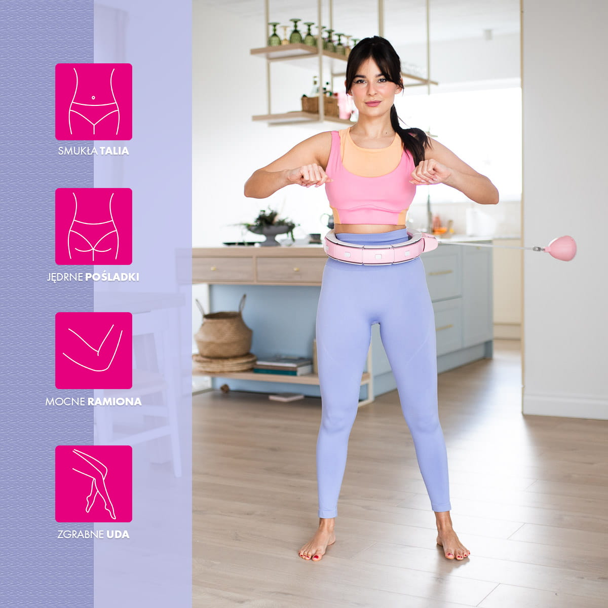 HULA HOP Z OBCIĄŻNIKIEM I LICZNIKIEM FH06 PINK