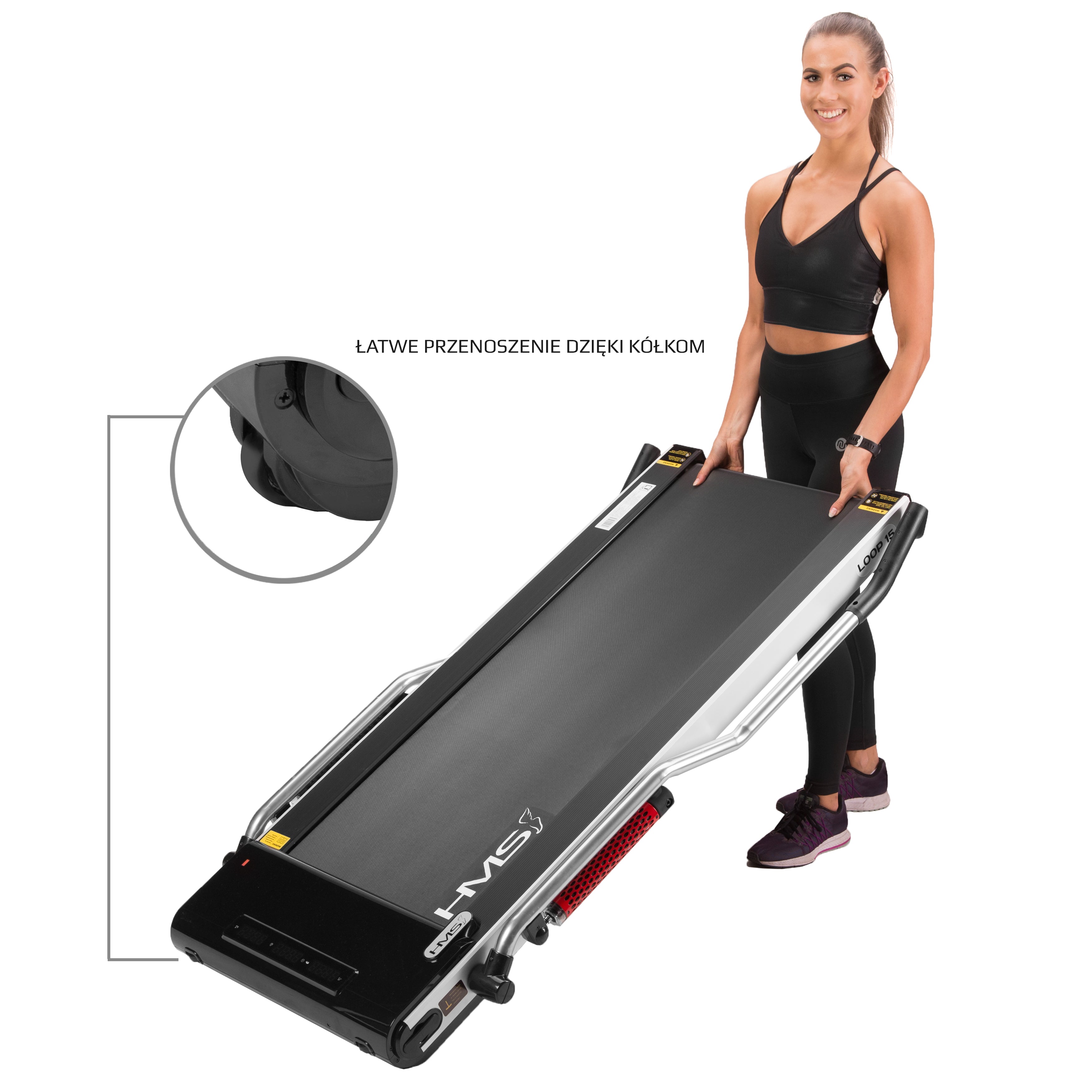 ZESTAW LOOP15 BIEŻNIA ELEKTRYCZNA DO NORDIC WALKING HMS+KSIĄŻKA SLOW JOGGING