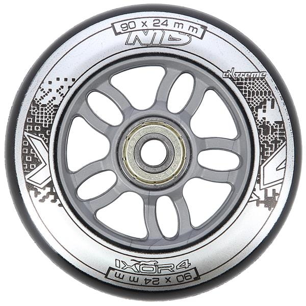 PU 90x24 82A CZARNE N (4 szt.) + ABEC-9 CHROME (8 szt.) ZESTAW NILS EXTREME