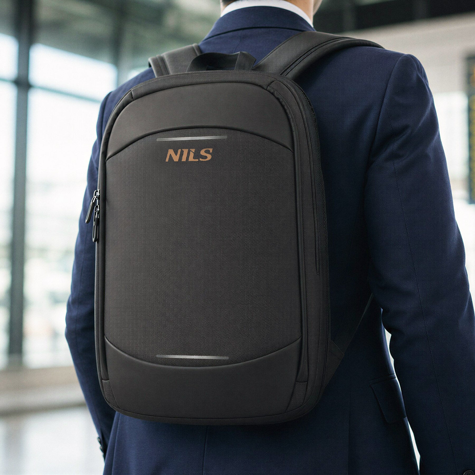 PLECAK DO SAMOLOTU NA LAPTOPA BIZNESOWY SZARY Z POSZERZENIEM 19L NILS NC4504