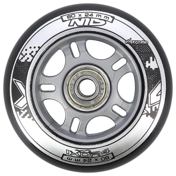 ZESTAW PU 80x24 82A CZARNE N (4 szt.) + ABEC-9 (8 szt.) NILS EXTREME