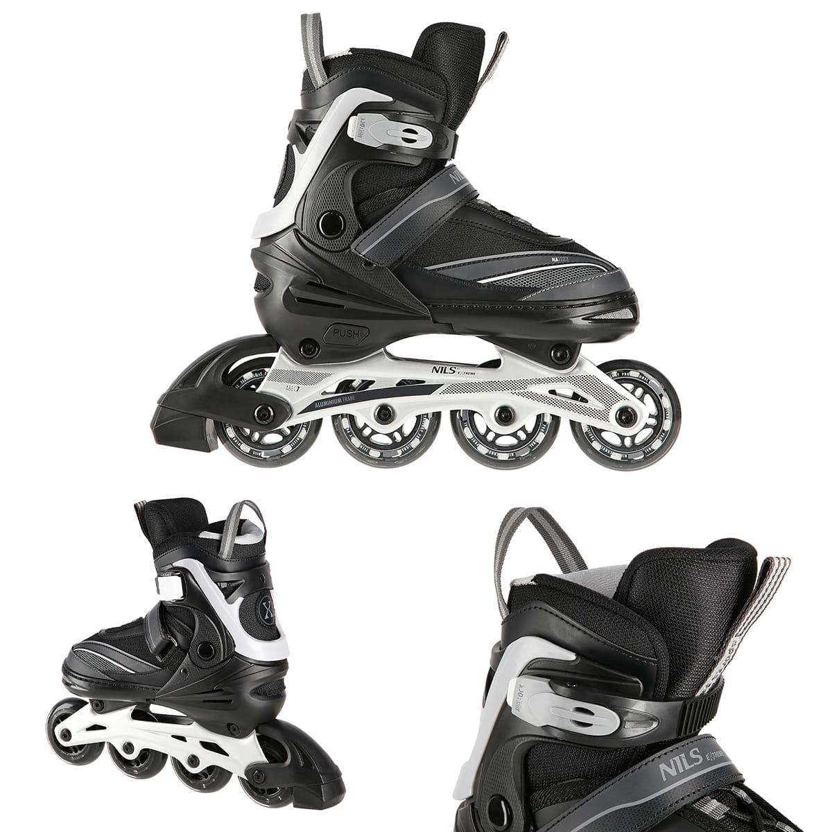 ROLKI NILS EXTREME NA1123A CZARNO-SZARE