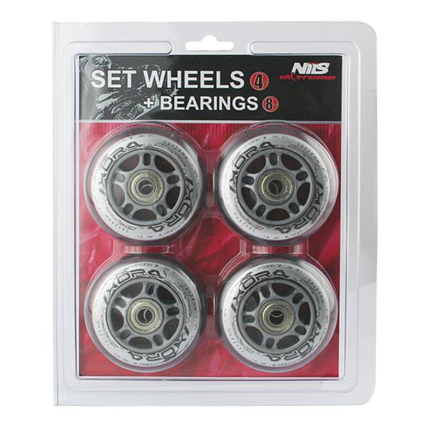ZESTAW PU 64x24 82A PRZEZROCZYSTE (4 szt.) + ABEC-7 (8 szt.) NILS EXTREME