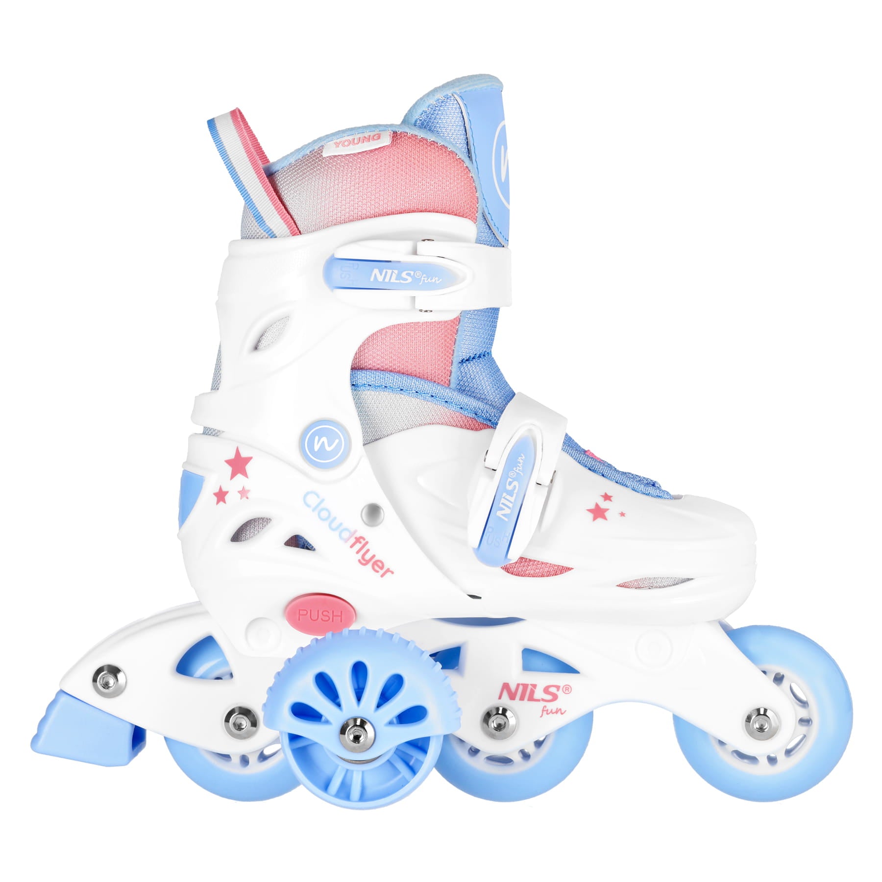 ŁYŻWOROLKA 3W1 THREE STEPS W ZESTAWIE Z WROTKĄ BIAŁA NILS FUN NJ1190