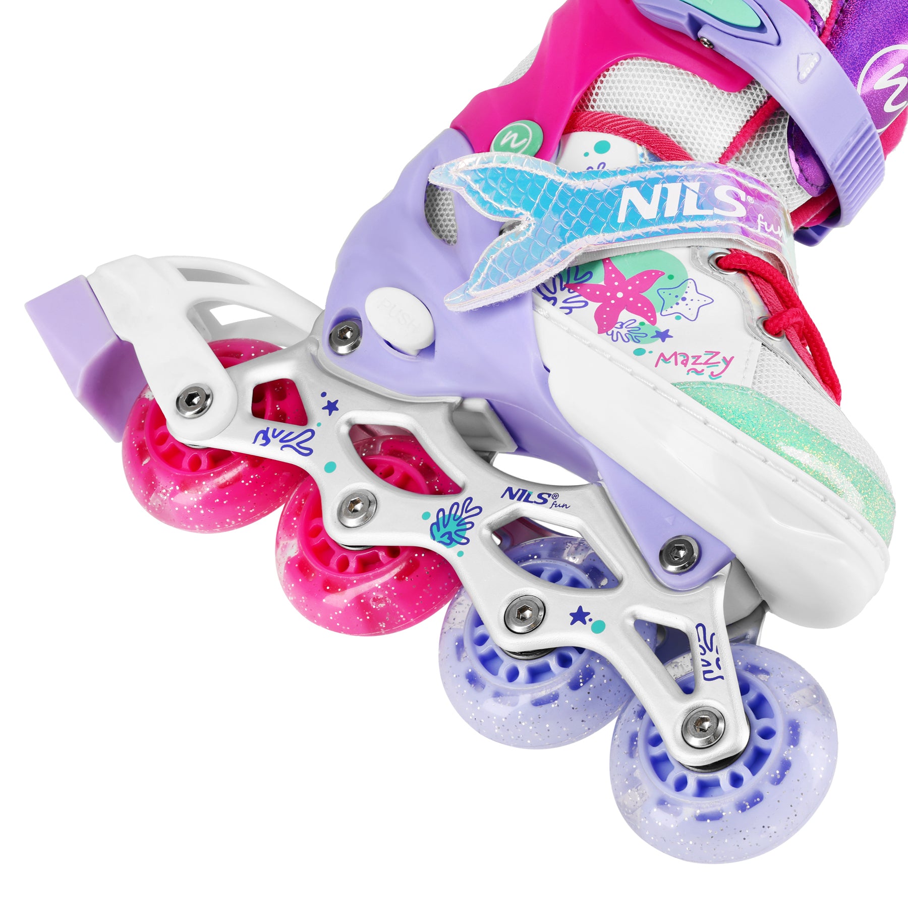 ŁYŻWOROLKI 4w1 Z WYM. PŁOZĄ HOKEJOWĄ MAZZY ROZM. S(31-34) NILS FUN NH18150