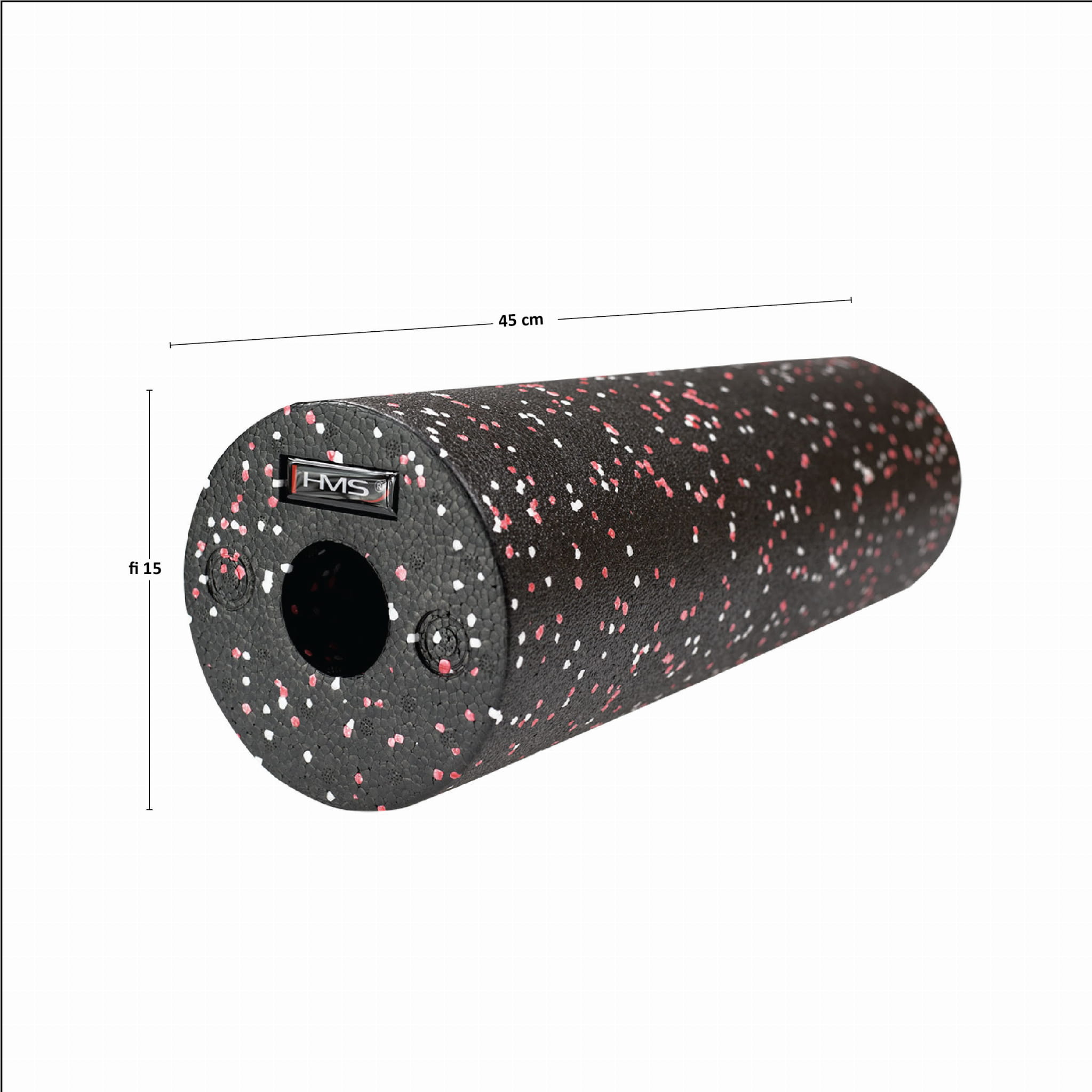 FS115 BLACK/RED DOTS 45CM WAŁEK/ROLLER FITNESS HMS